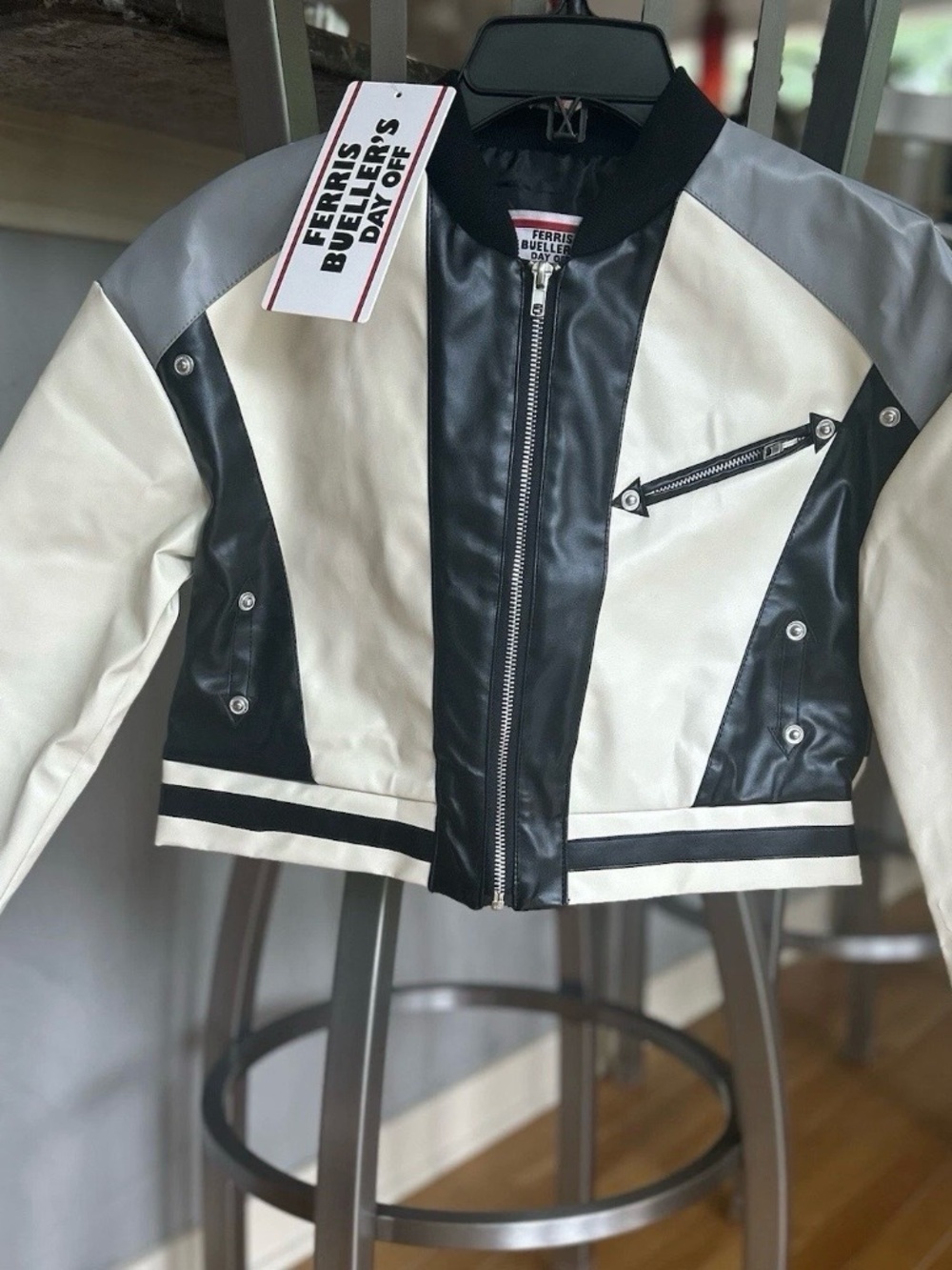 Ferris Bueller's Day Off Black & White Kids Faux Leather Jacket